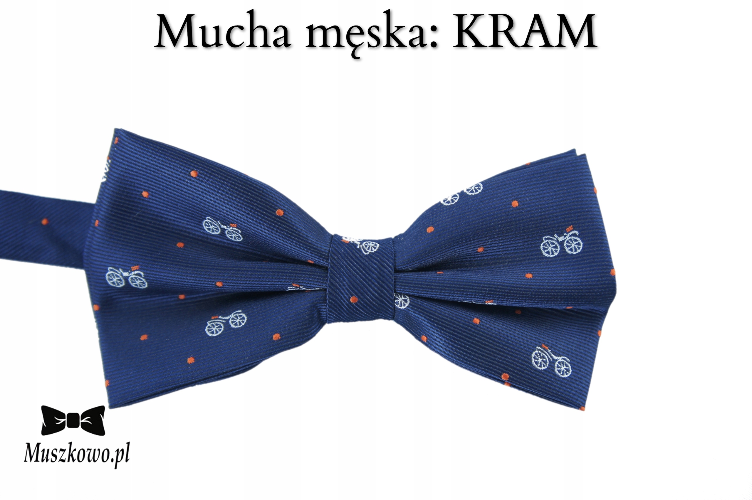 Granatowy ZESTAW Szelki do spodni i muszka męska Wzór dominujący bez wzoru