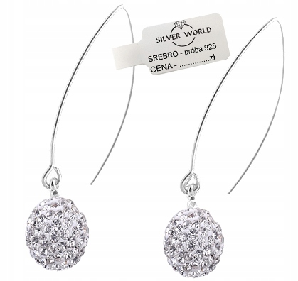 

Kolczyki Srebrne 925 Wiszące .Cyrkonie Swarovski