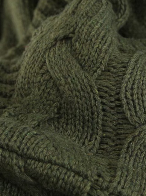 KARDIGAN SWETER DŁUGI PLECIONY Z KIESZENIĄ ZIELONY Model SW-13 / RF-147