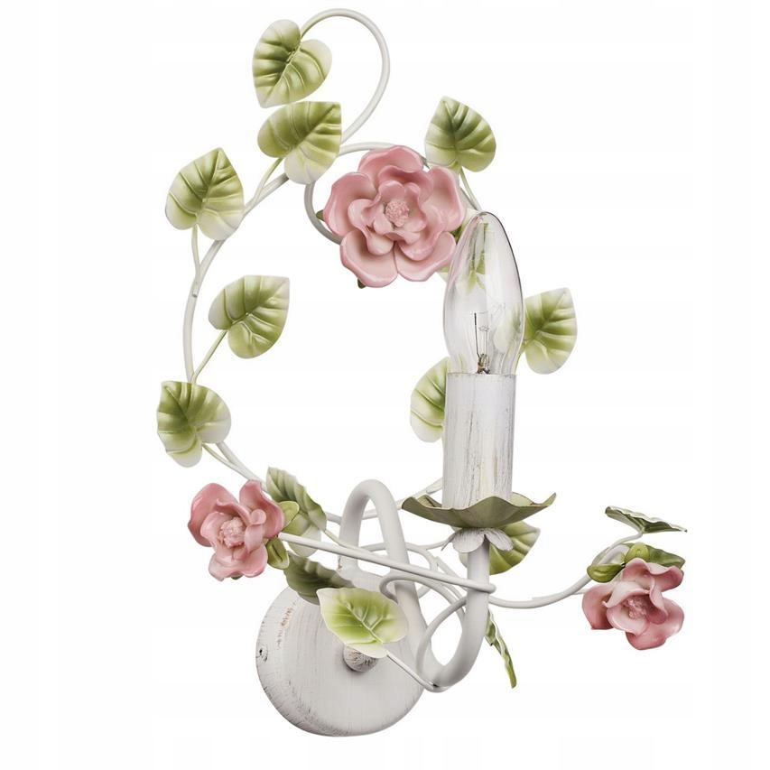 Nástenné Svietidlo Provence 1xE14 Biela Kvety 421023901 Mw-light