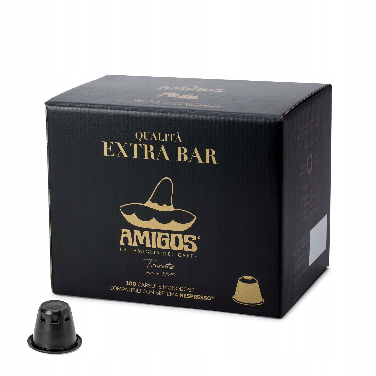 100 ks kávy v kapslích Amigos Extra Bar Black kompatibilní s Nespresso