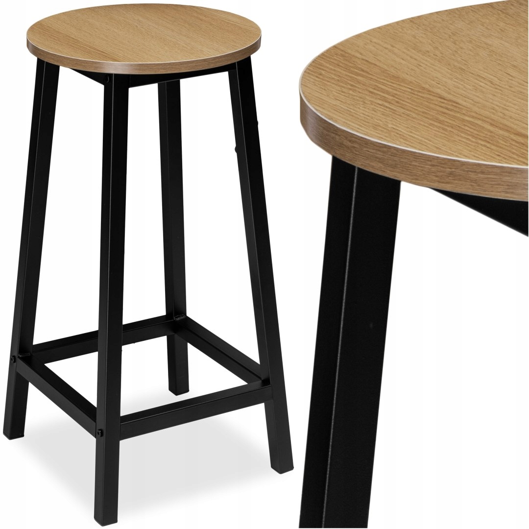 Kovová barová židle Flint Modern Oak
