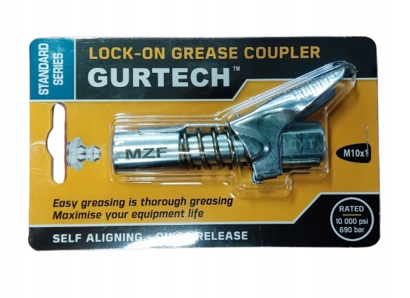 Końcówka smarownicy Gurtech Lock-on Grease Coupler M10 4-szczękowa Oryginal