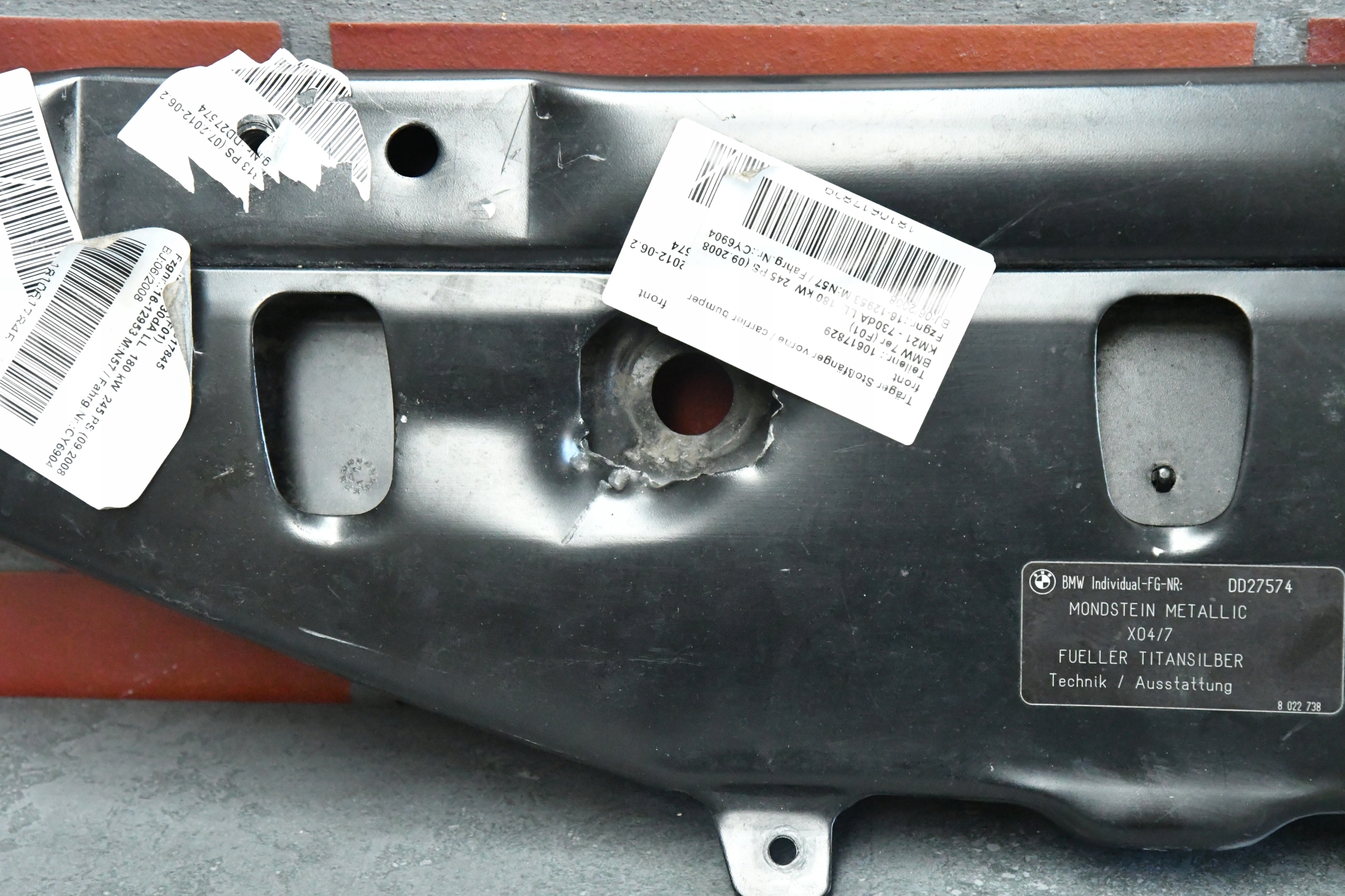 front panel, wall sheet metal upper sider pipe BMW 7 F01 F02 F04