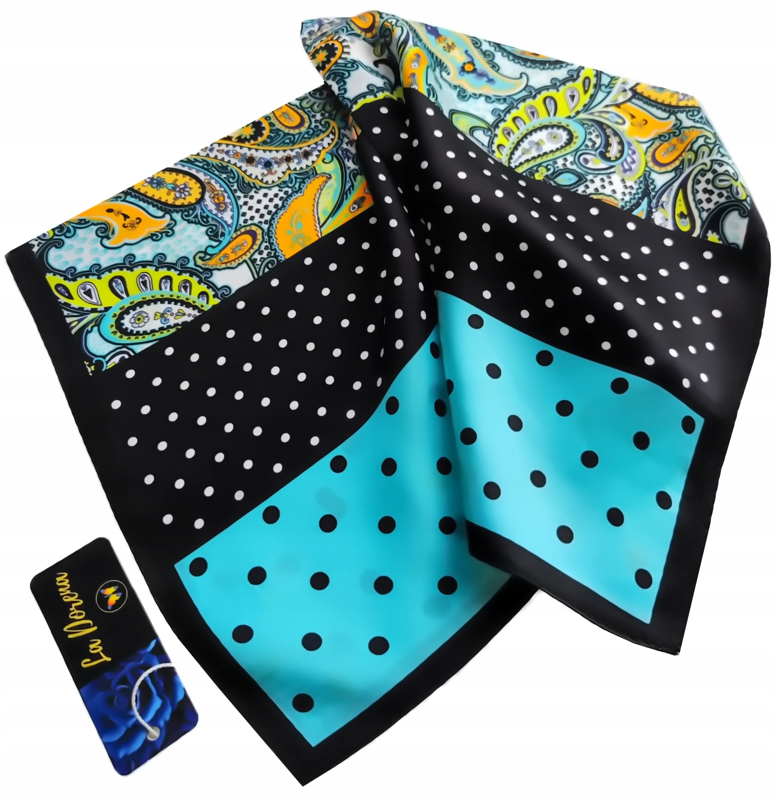 100% JEDWAB MARKOWA APASZKA CHUSTA JAKOŚĆ PREMIUM+ Model LD922903