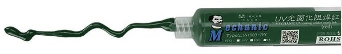 SOLDERMASKA do płytek drukowanych MECHANIC UV UVH900-LY ZIELONA 10g Stan opakowania oryginalne