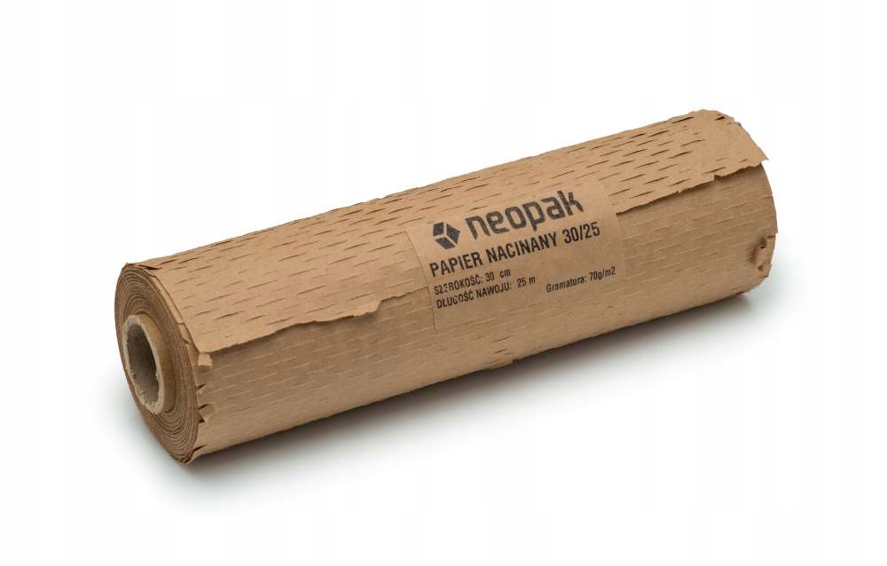 Papier Nacinany KRAFT 30cm x 25m Pakowy do Pakowania ROLKA Brązowy