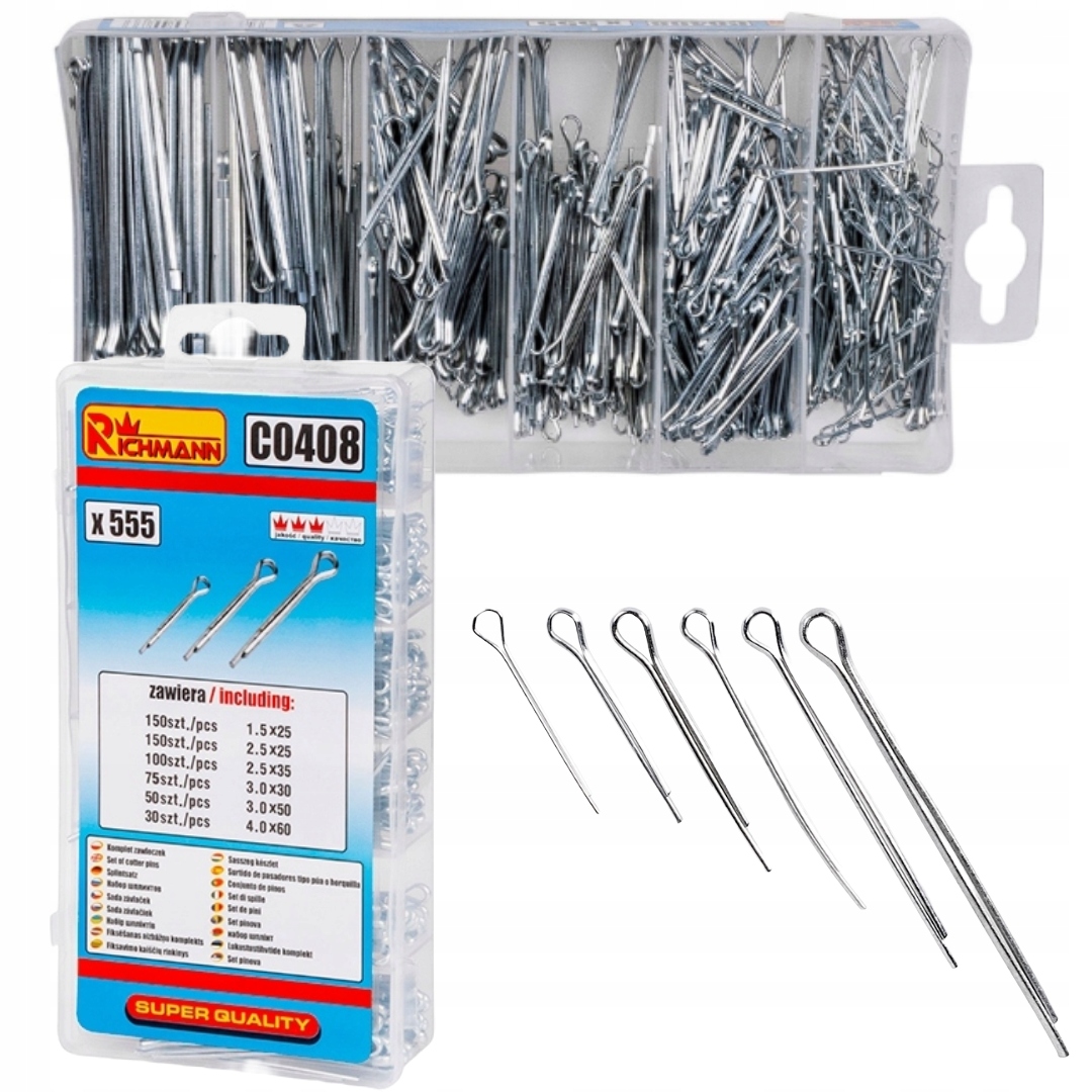 ZESTAW ZAWLECZEK ZAWLECZEKI PRZETYCZKI KLINY PROSTE 555 SZTUK RICHMANN C04