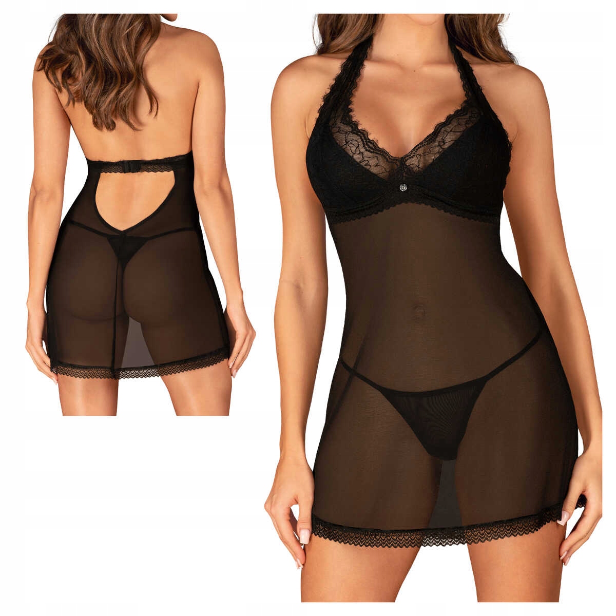 Obsessive Tričko a tanga Medilla černé Xs/s