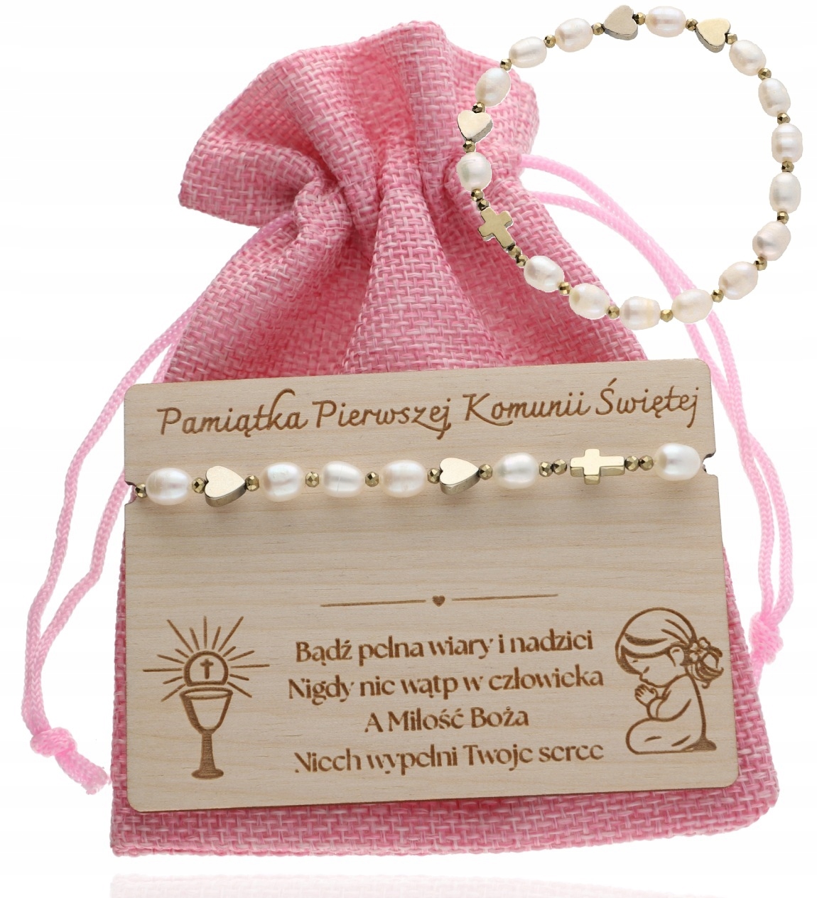 Náramek růženec přírodní perly Památka Přijímání Věnování