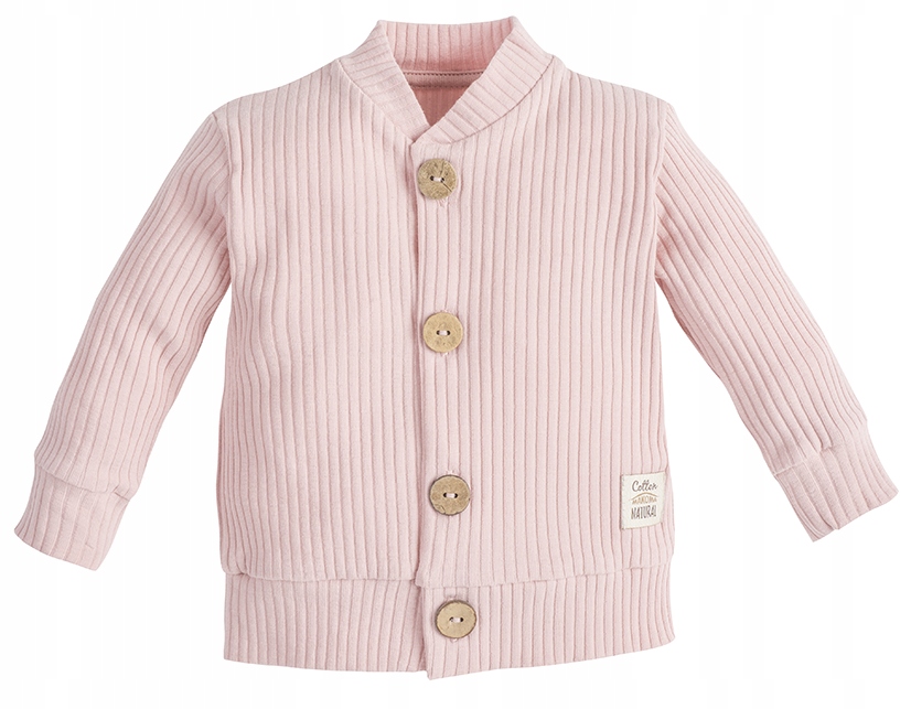 Bluza niemowlęca kaftanik bawełna prążek Makoma Harmony Natural Pink 74 cm