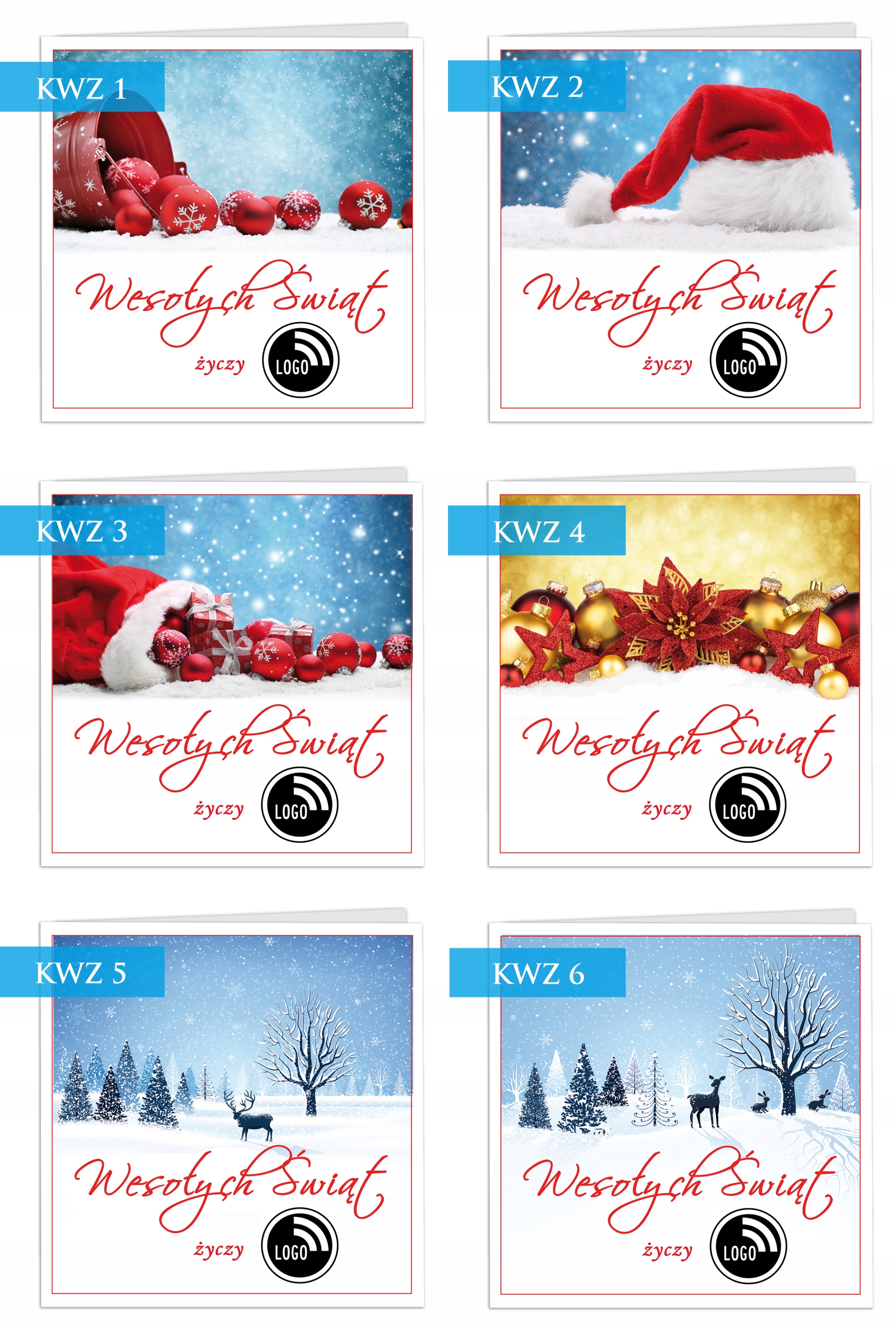 FIRMOWE KARTKI ŚWIĄTECZNE Biznesowe dla FIRM LOGO Szerokość produktu 30 cm
