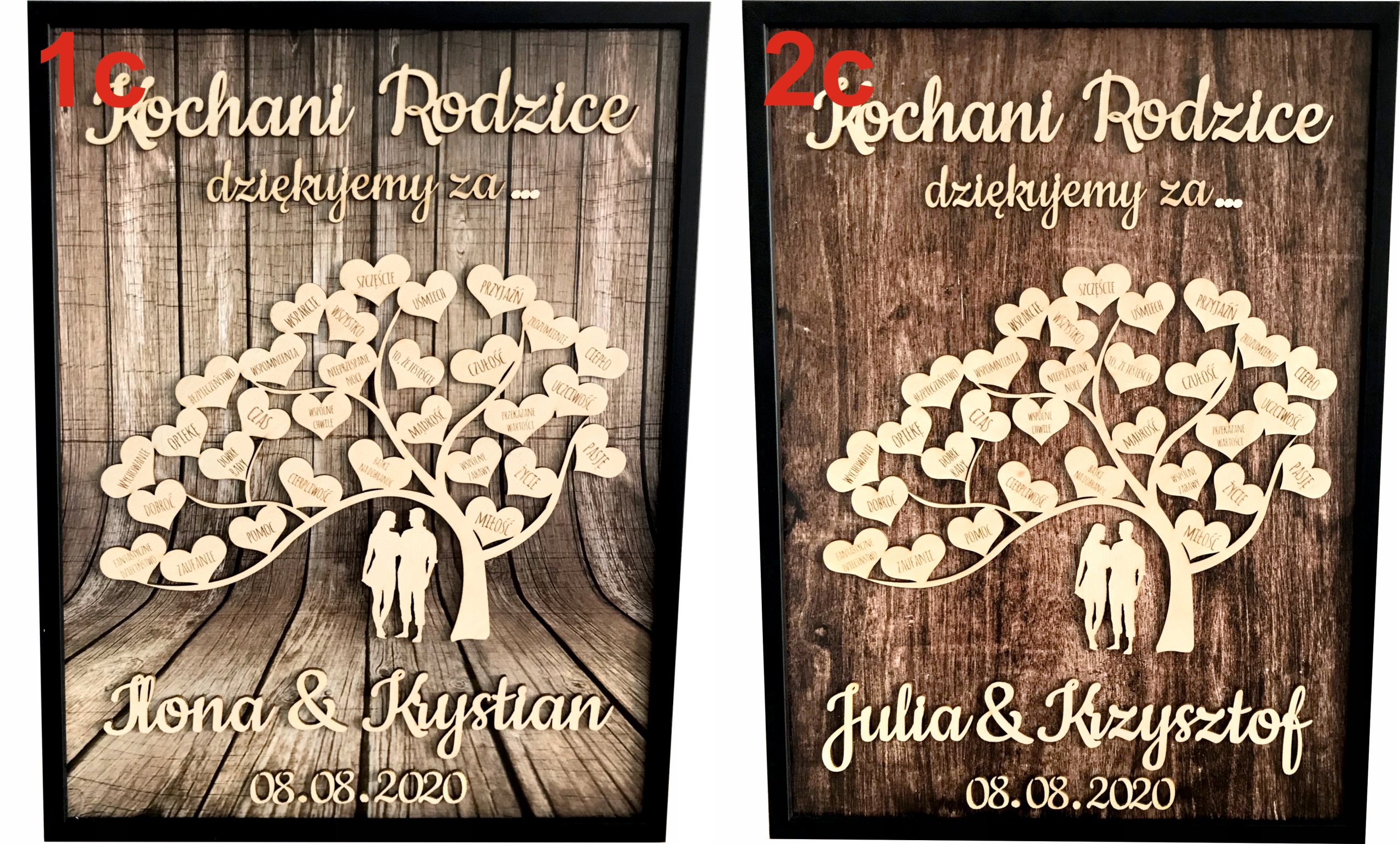 PODZIĘKOWANIE DLA RODZICÓW NA ŚLUB WESELE PREZENT MAMY TATY PAMIĄTKA DUŻA Wysokość 43 cm