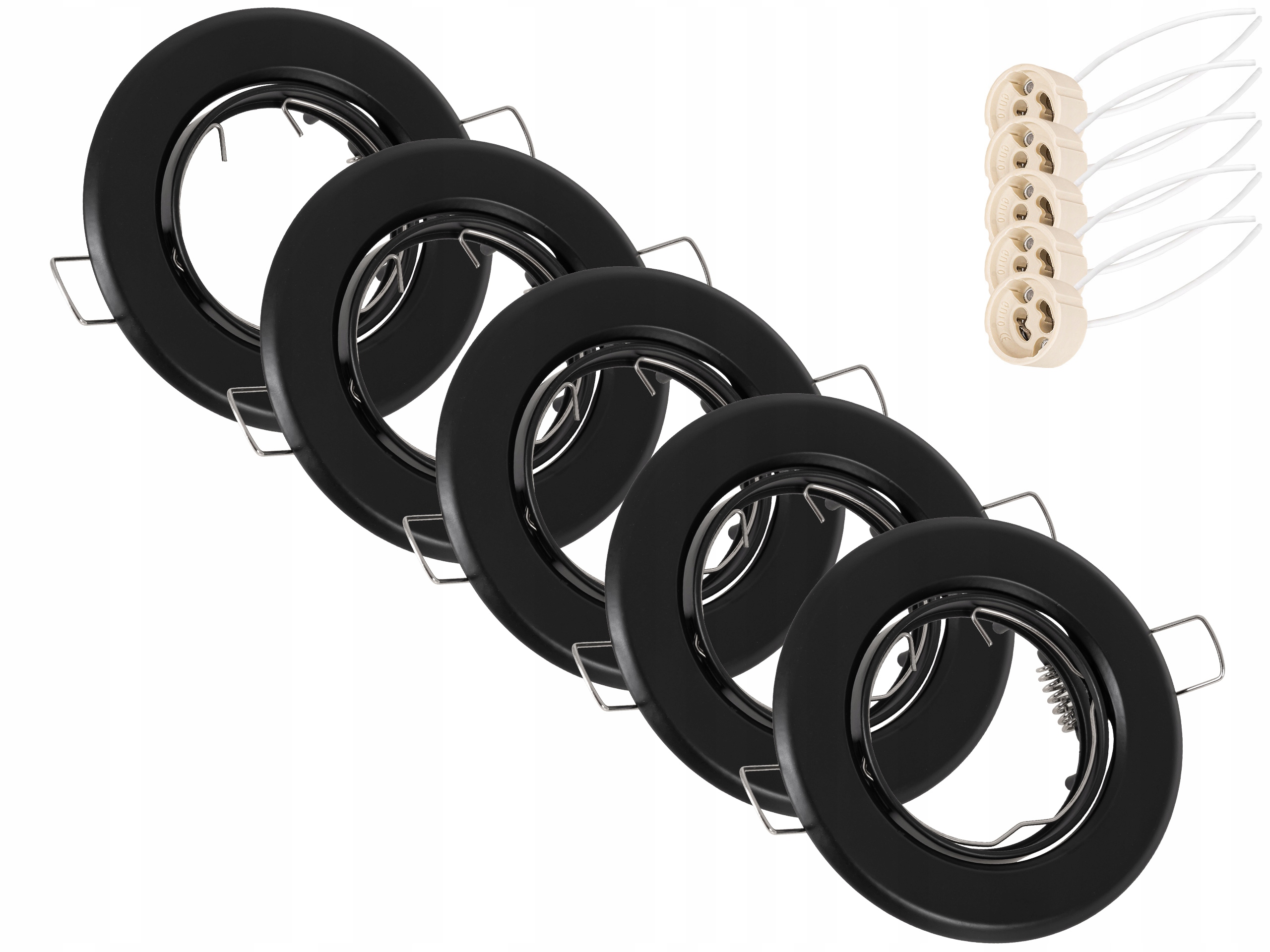 

5x Oprawa Halogen Led Sufitowa GU10 Ruchoma Czarna