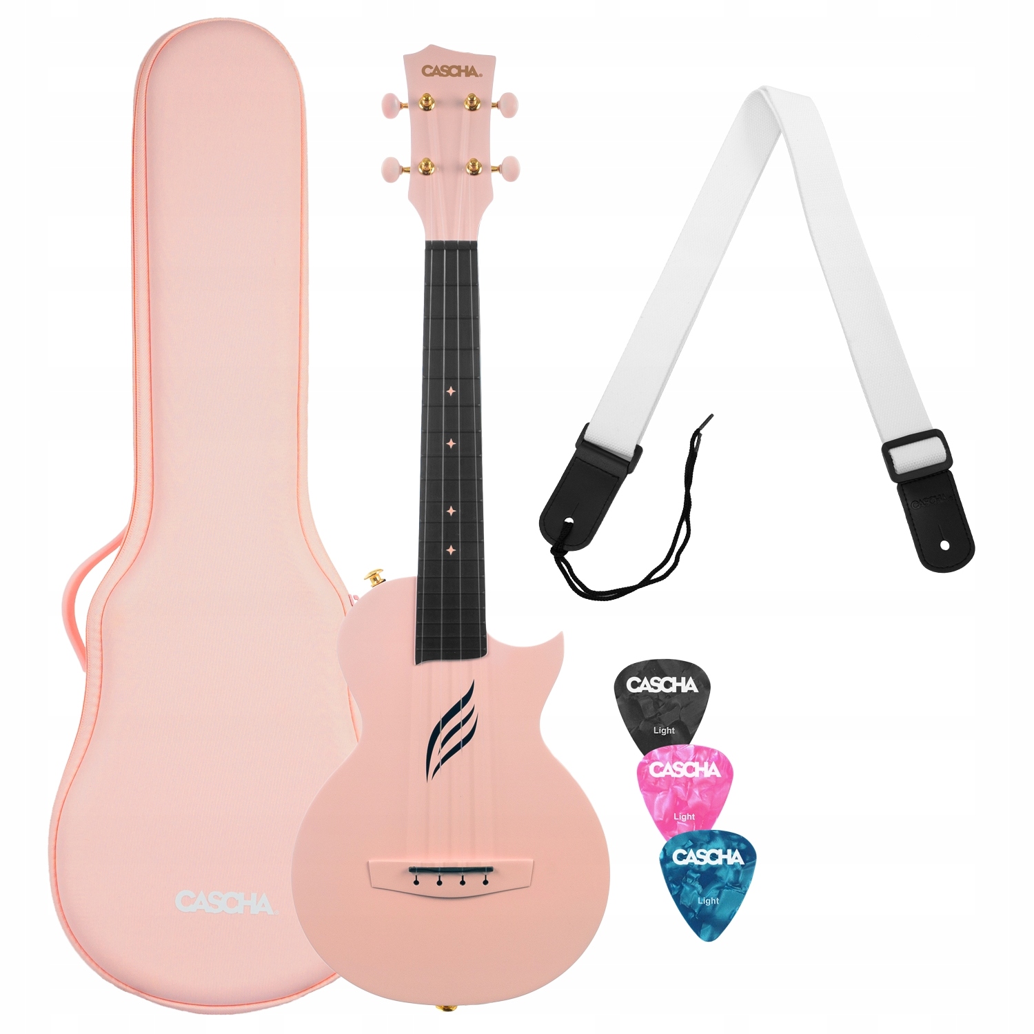 Ukulele koncertowe Cascha Carbon Fibre Pink typ En