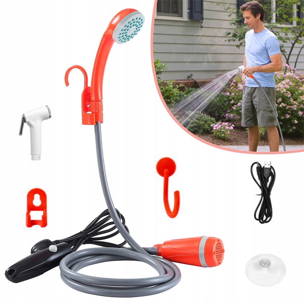 PRZENOŚNY PRYSZNIC KEMPINGOWY ZEWNĘTRZNY PRYSZNIC KEMPINGOWY Z AKUMULATOREM