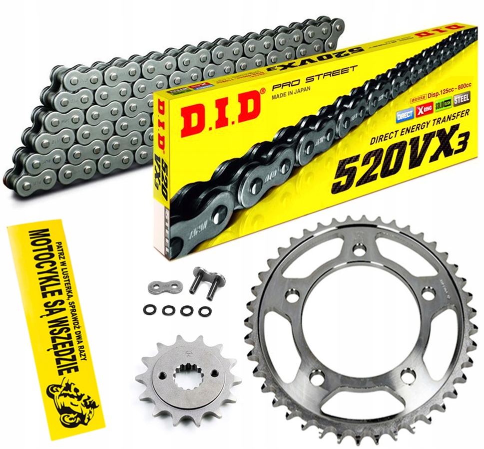 ZESTAW NAPĘD-OWY DID X-RING KTM DUKE ABS 125 14-19