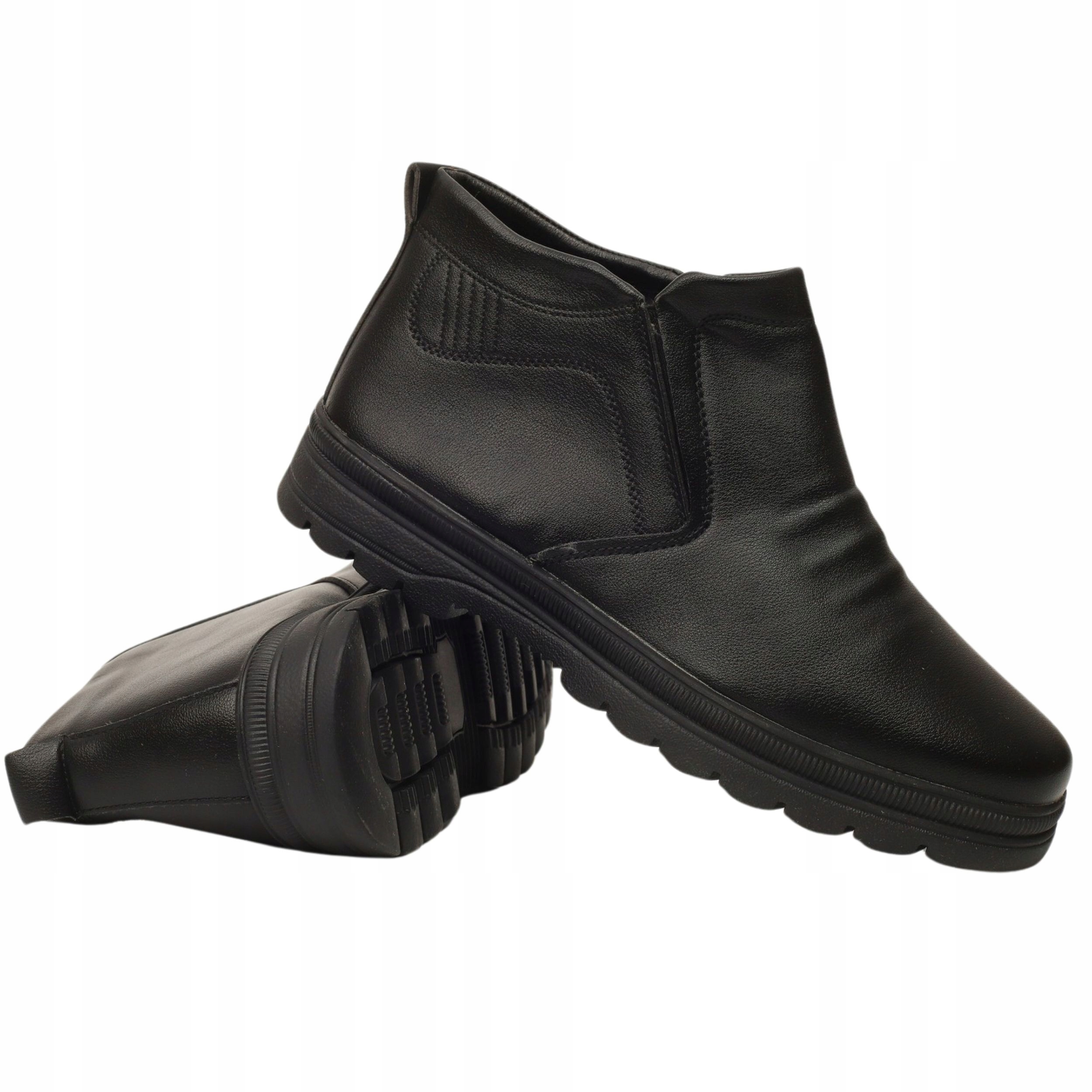 BUTY MĘSKIE ZIMOWE CZARNE ŚNIEGOWCE OCIEPLANE Rozmiar 43