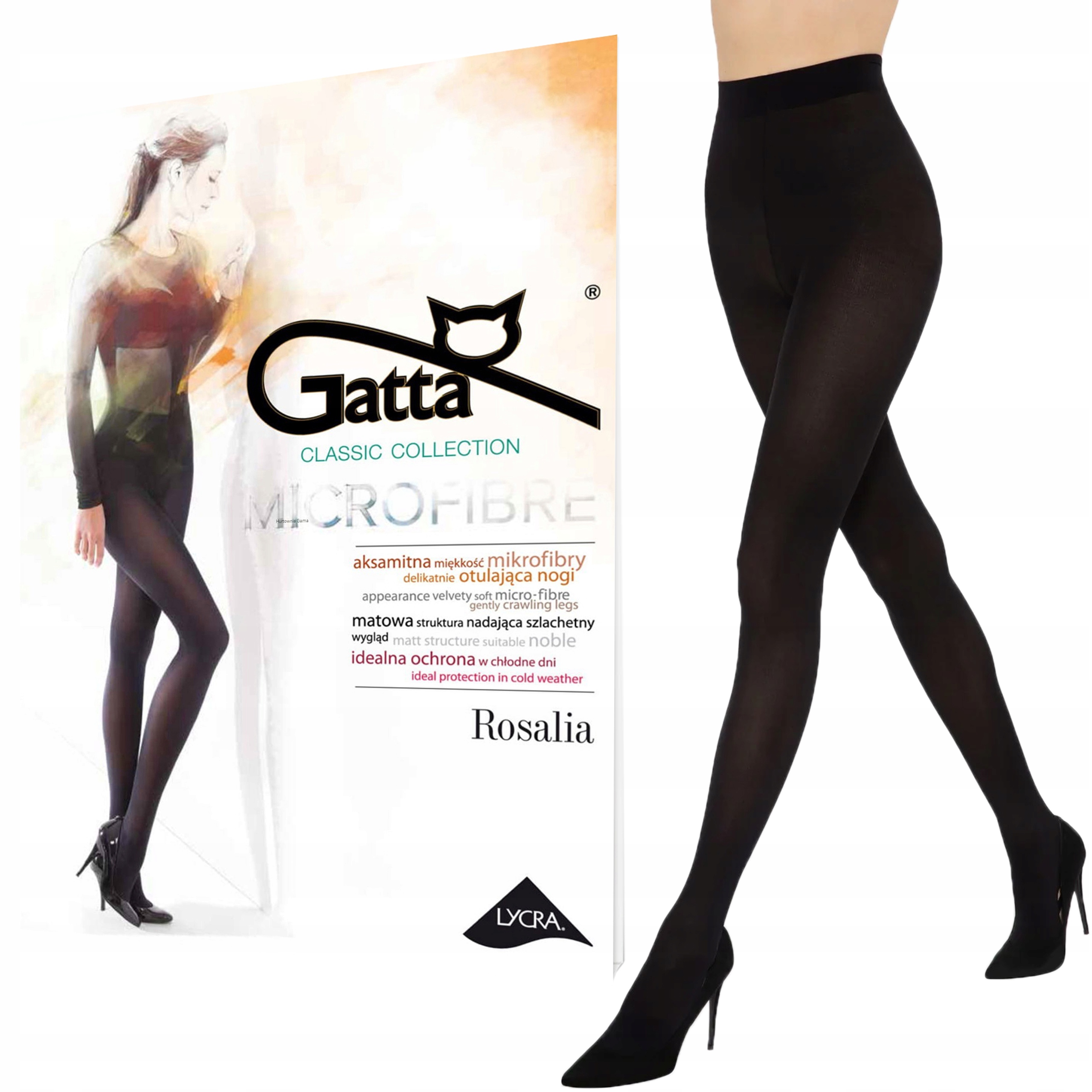 Ciepłe rajstopy Gatta Rosalia 40 den mikrofibra matowe czarne