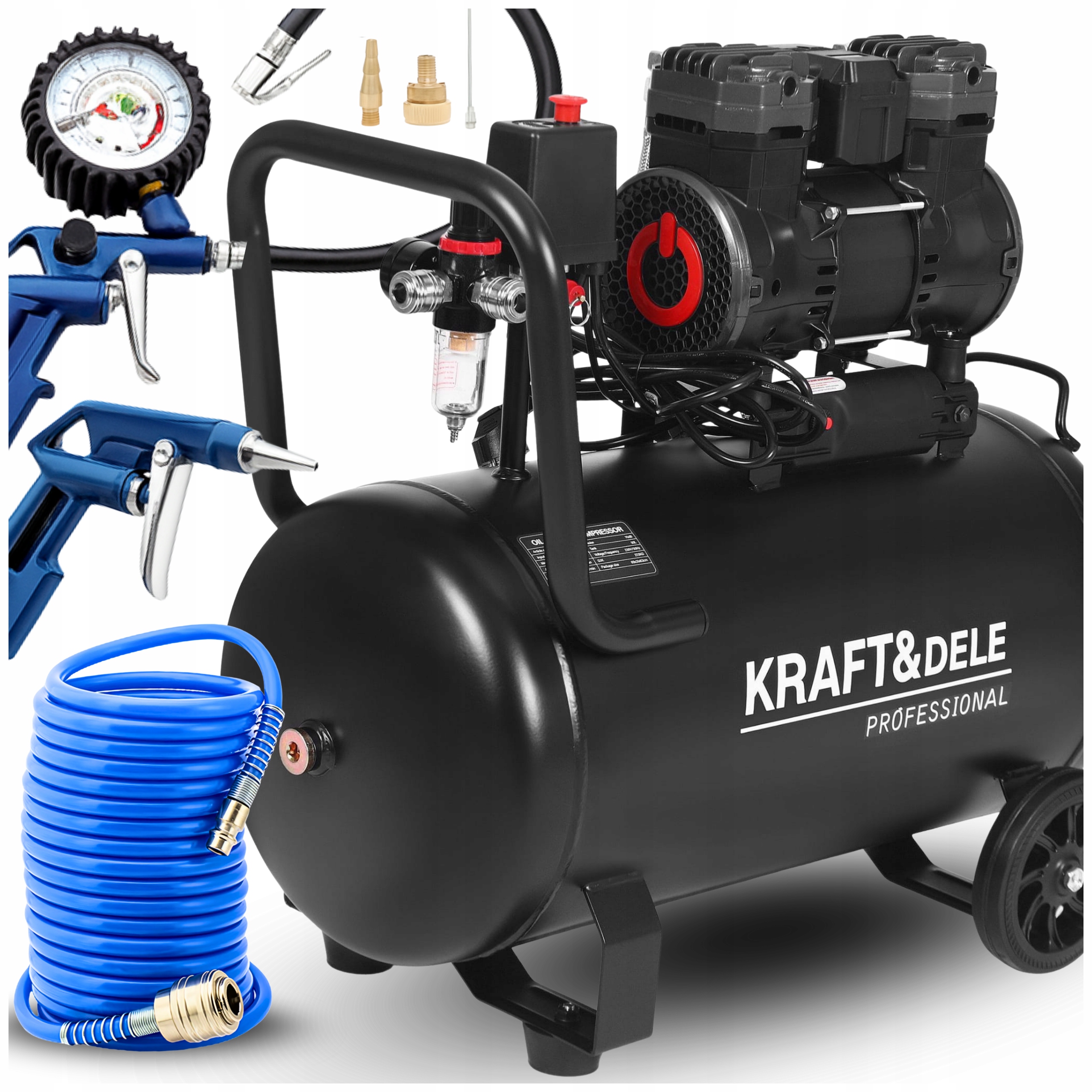 Kompresor Bezolejový Kompresor 50 l Tichý Pneumatický Set 230V Separátor