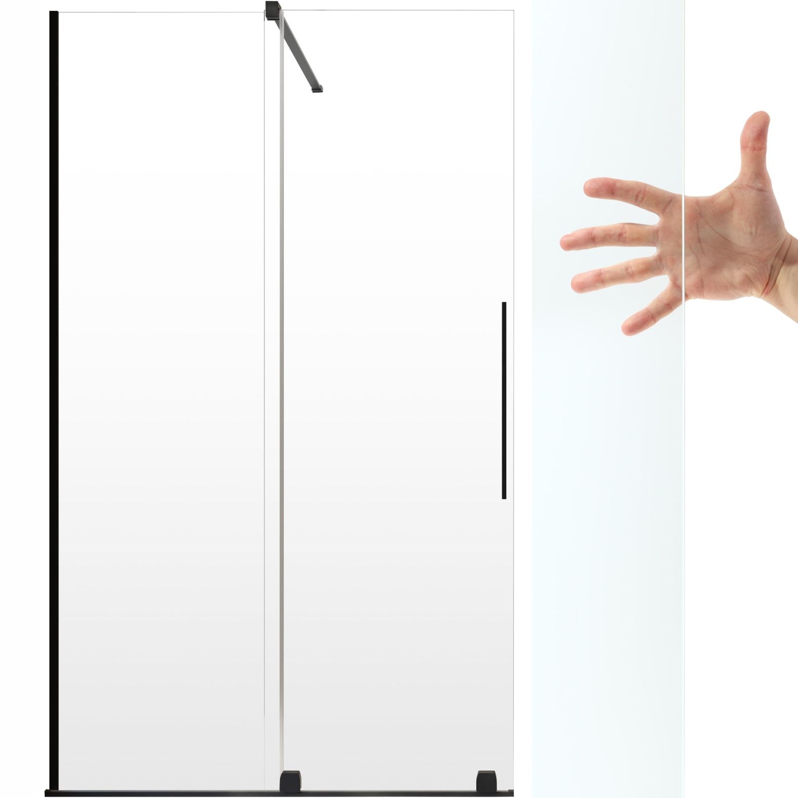 Kabina prysznicowa przesuwna Walk-in 110 L czyste