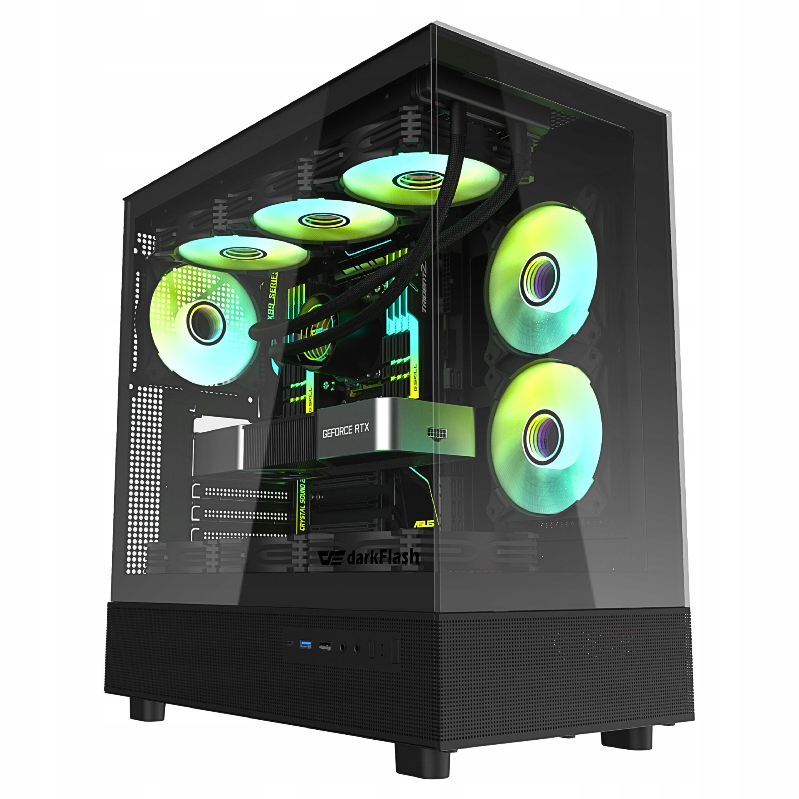 DarkFlash DPX90 Skříň Atx Midi Tower Sklep Gaming Černá