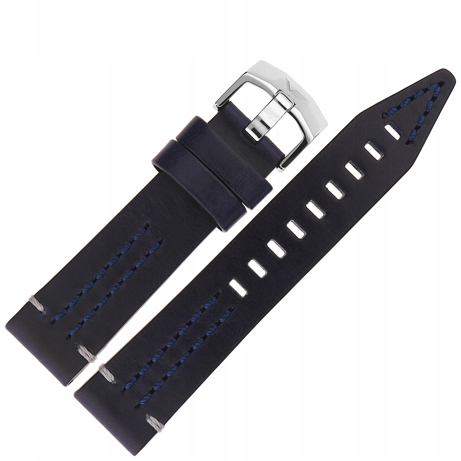 Pásek Rocket N1 Kůže (A708) modrý s bílo-modrou lesklou barvou