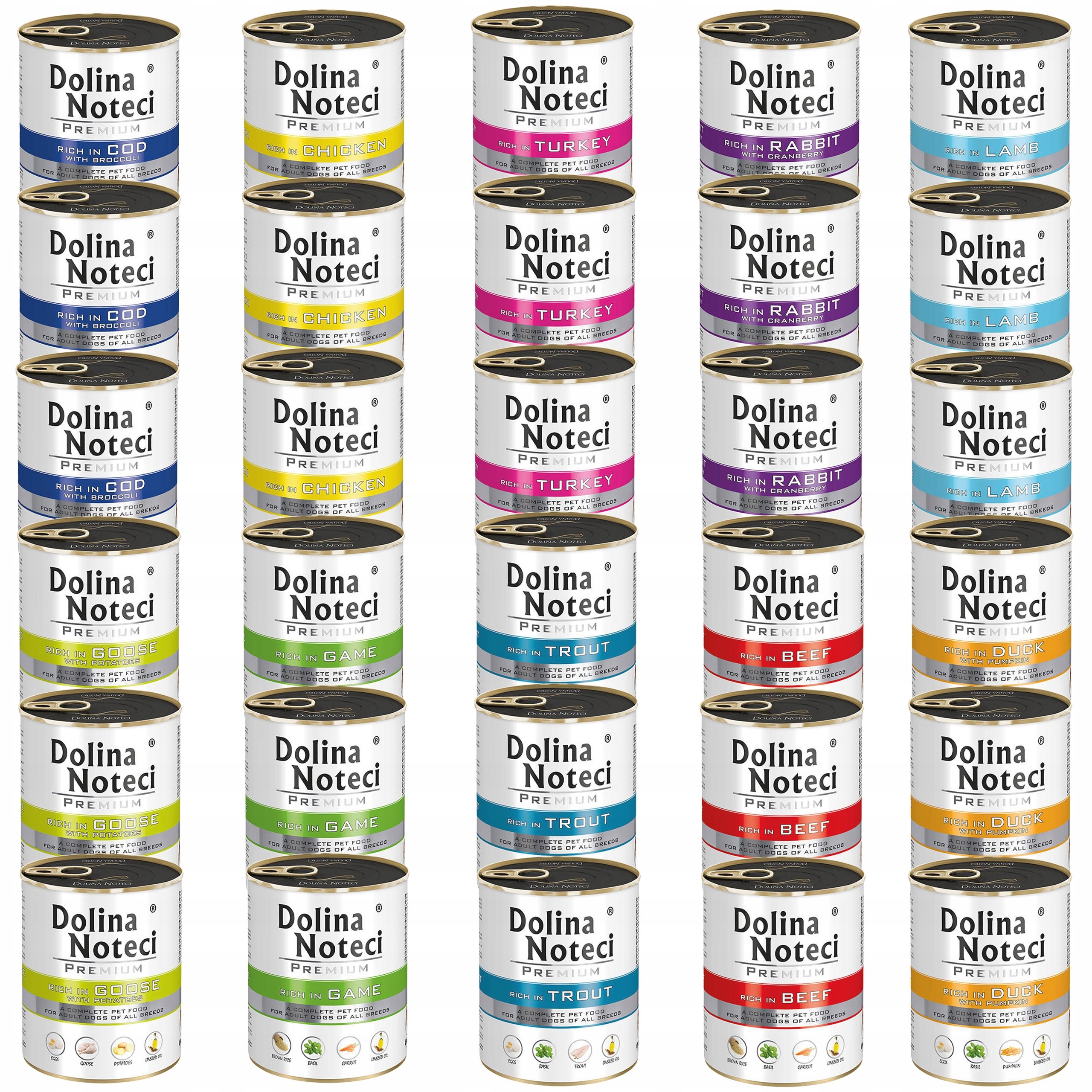 Dolina Noteci Premium krmivo pro psy mix chutí 30 x 800 g bez obilovin