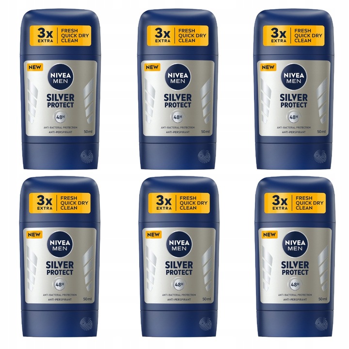 

Nivea Men Antyperspirant męski Silver 6x50 ml