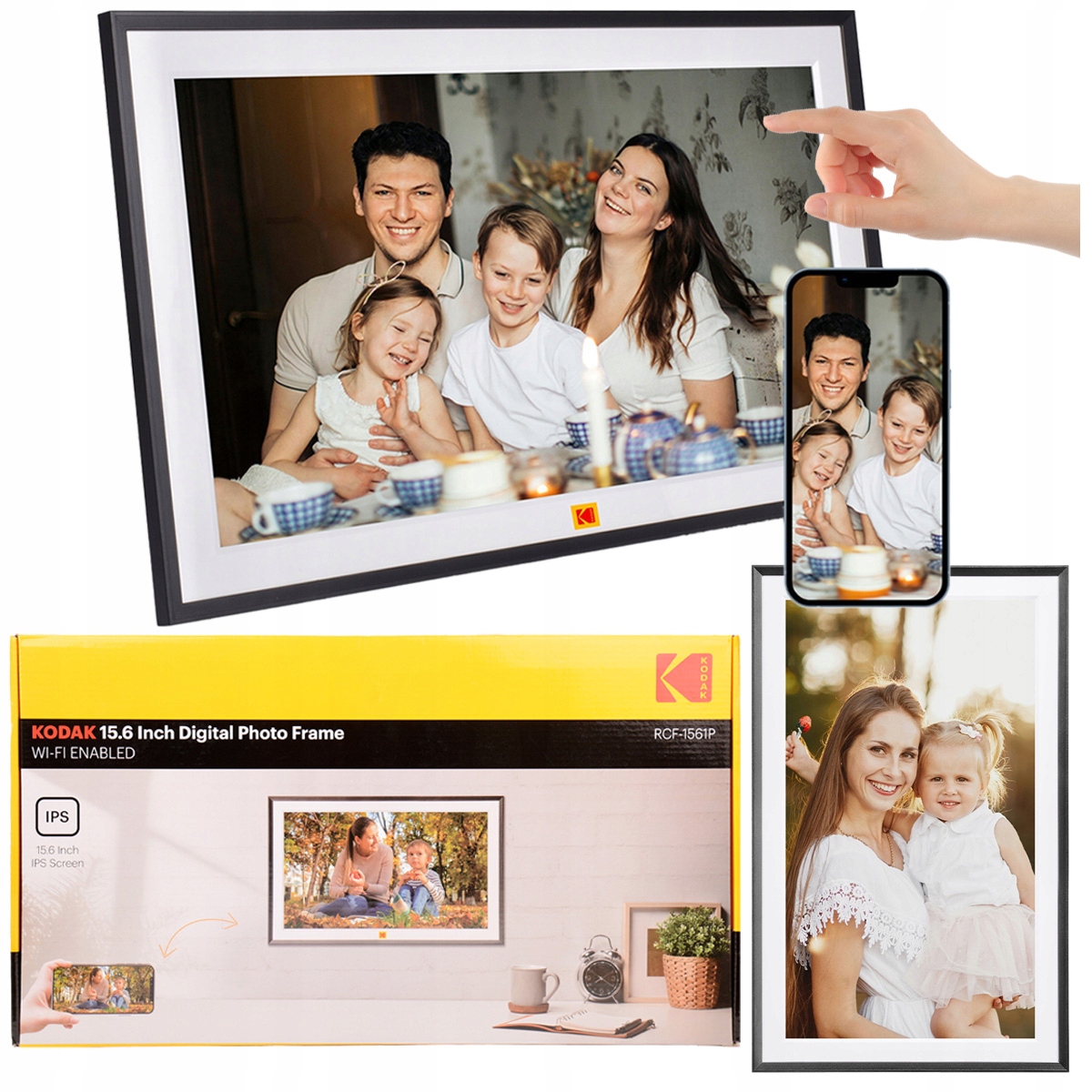 Kodak Digitální Fotorámeček rámeček Dotykový fotografie videa 15,6" RCF-1561P WiFi