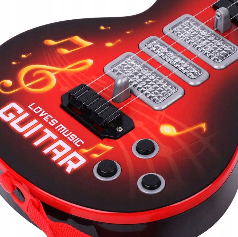 ROCKOWA GITARA STRUNOWA INSTRUMENT DLA DZIECI Z NAUKA GRY NA GITARZE ŚWIECI Marka AIG