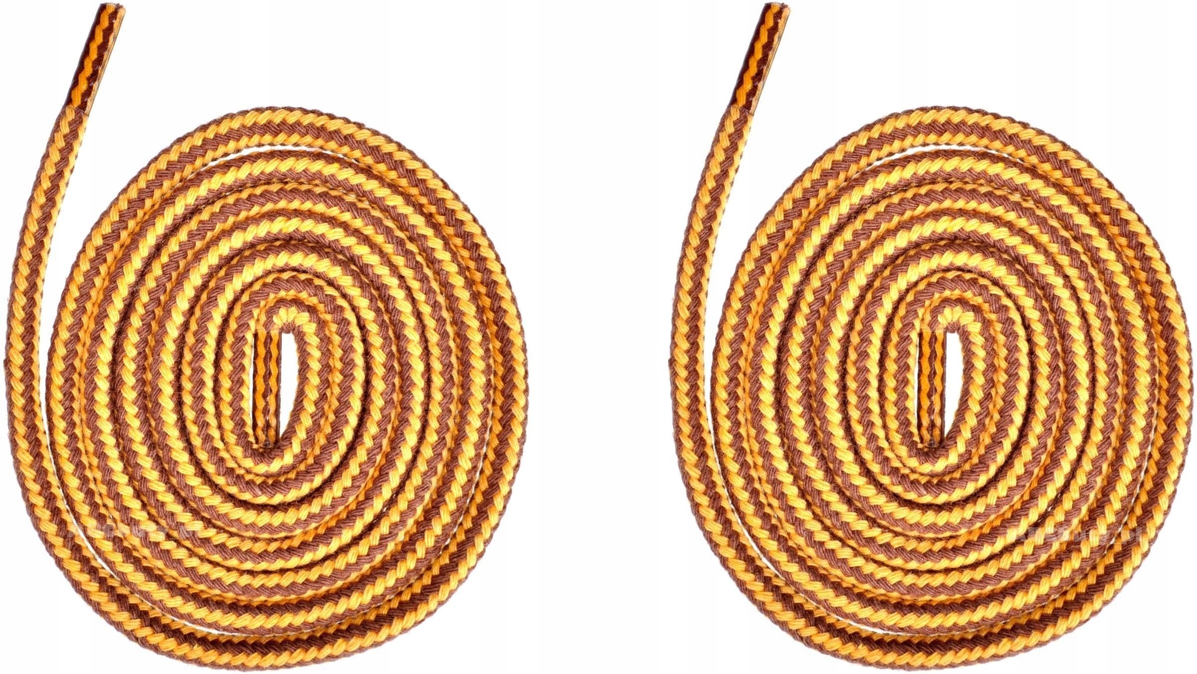 ŻÓŁTO-BRĄZOWE SZNURÓWKI DO BUTÓW ROBOCZYCH 100 CM Długość całkowita 100 cm