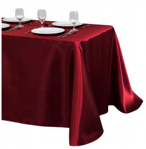OBRUS BANKIETOWY SATYNOWY BORDOWY BOMBKOWY NA STÓŁ ŚWIĄTECZNY 145x180