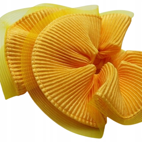 Gumka / scrunchie do włosów żółta ozdobna Marka Inna marka