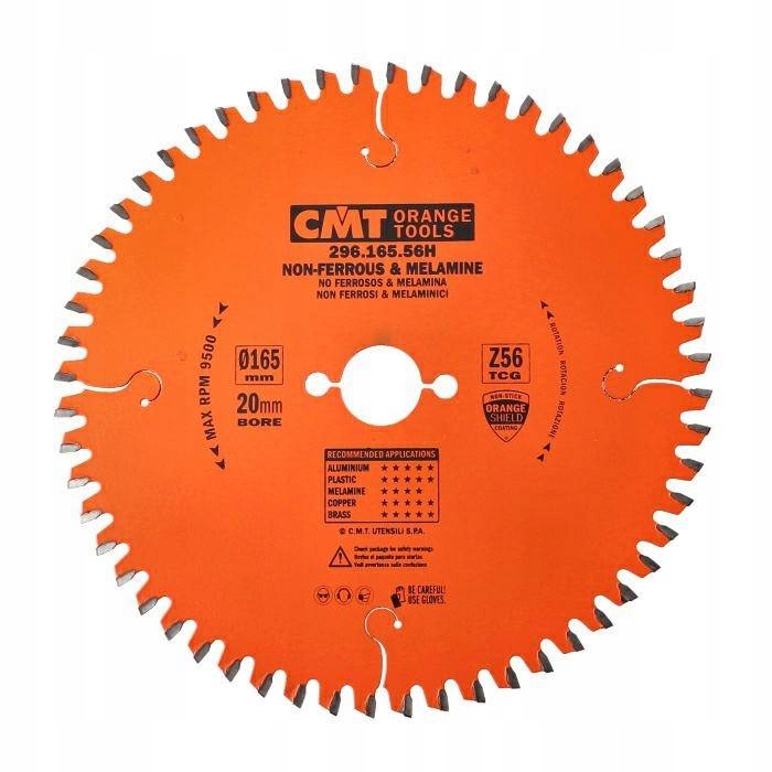 Cmt Piła tarczowa do aluminium laminatu 165x20 mm 56Z 296.165.56H SP6000J