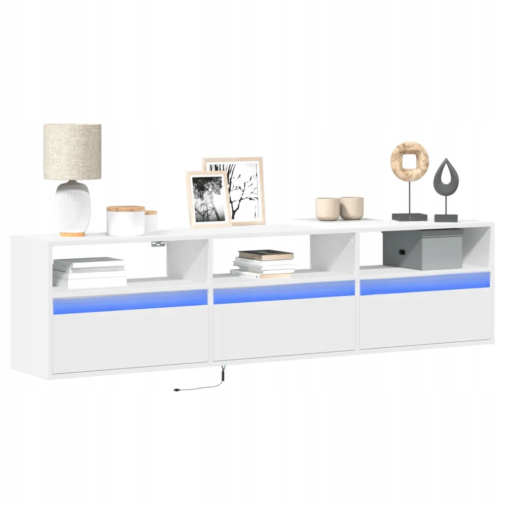 Nástěnná Tv skříňka s Led bílá 180 x 31 x 45 cm Bílá 3307940