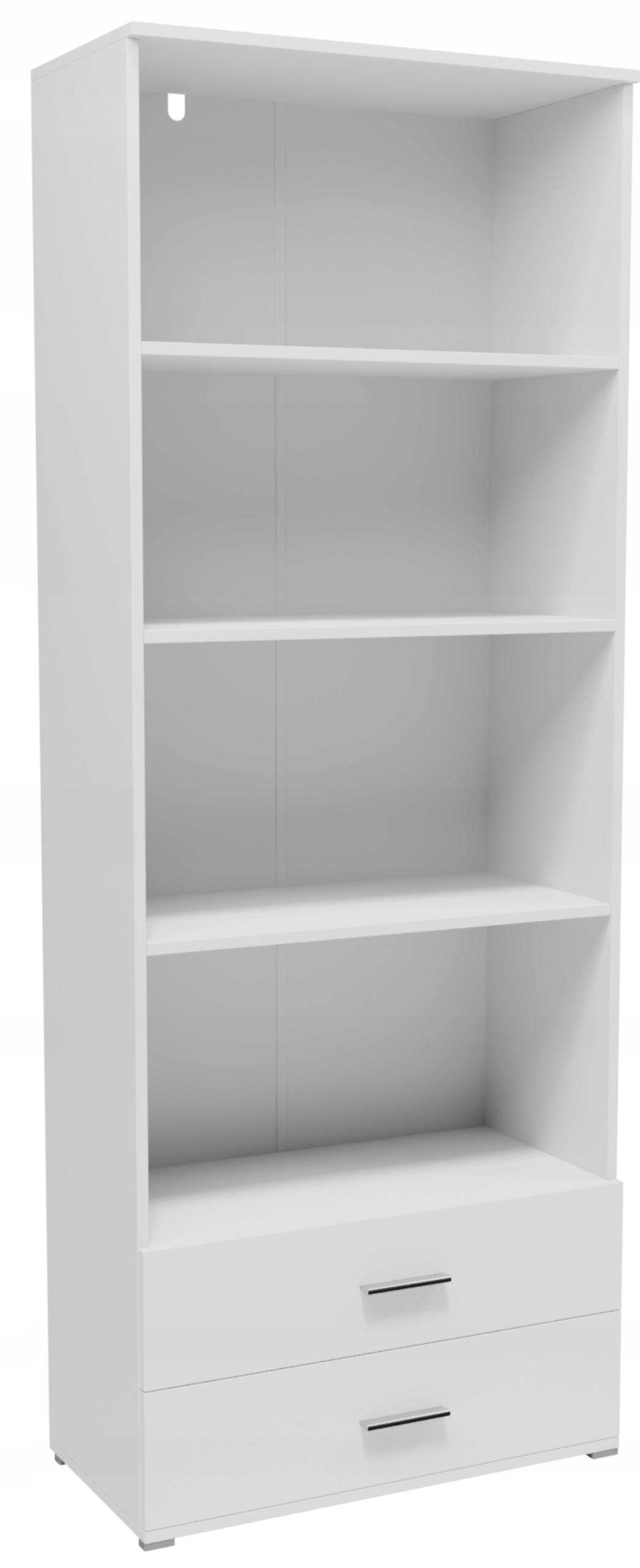 Regál CR3-ST4 180 cm biely, zásuvky, police, skrinka na oblečenie, knihy, hračky