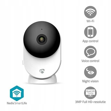 Nedis WIFICI12CWT SmartLife Vnitřní Kamera Wi-Fi 3MP Full Hd 1296p| Se