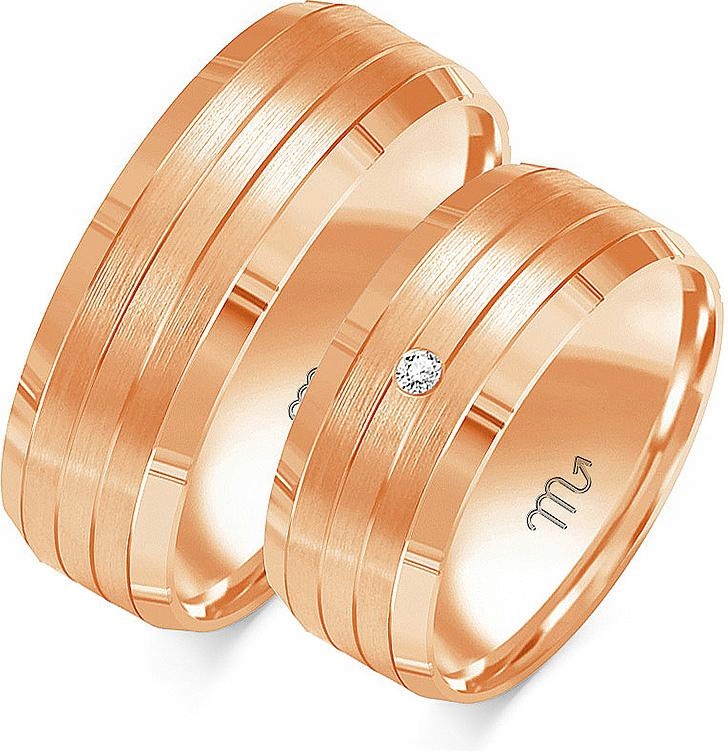 Prsteny ze zlata svatba pro pár 14K 585 vel. 29 30 31 elegantní módní kolekce