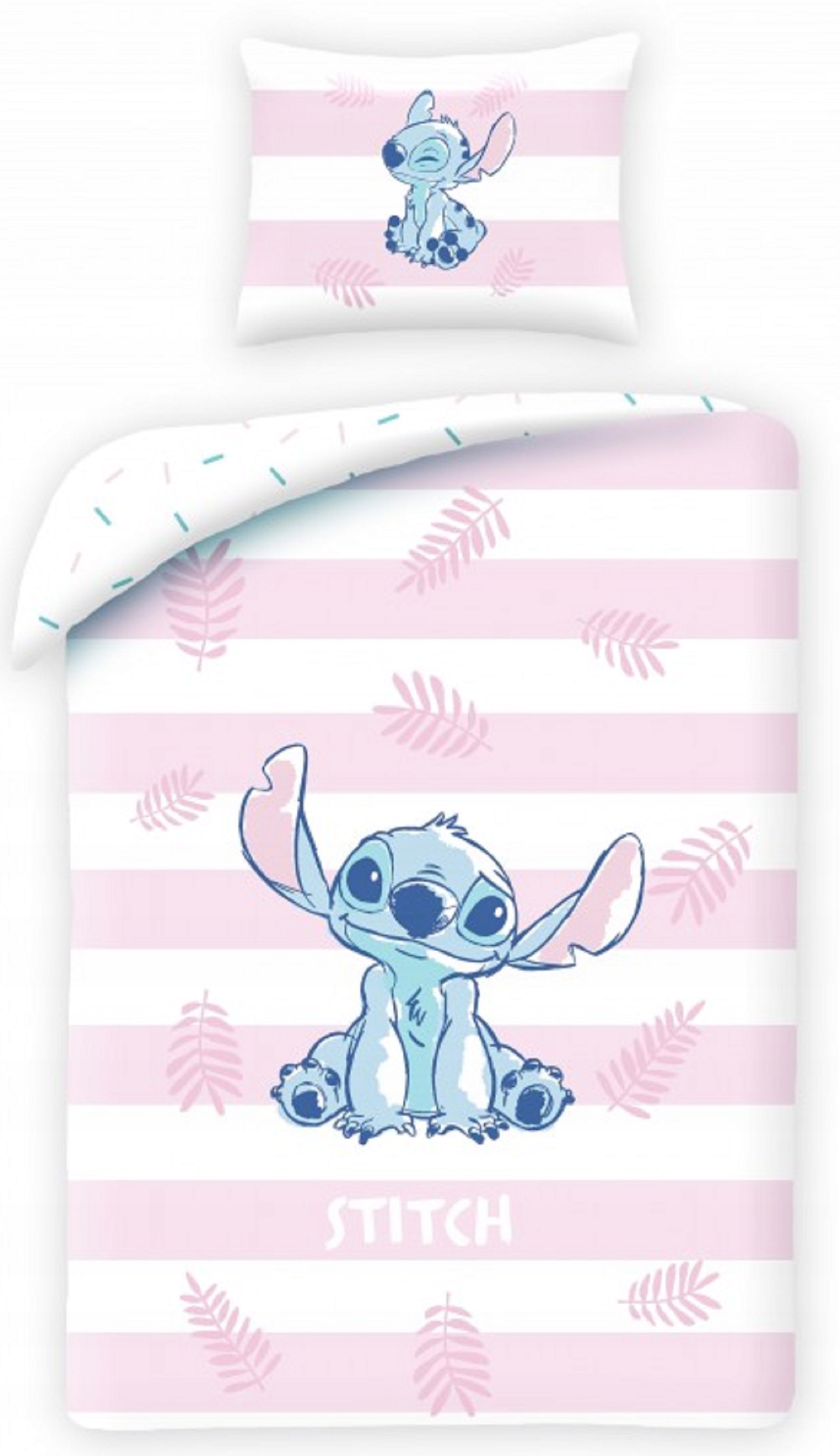 Pościel Bawełniana Bajkowa 140x200 Lilo & Stitch Dla Dziewczynki Różowa