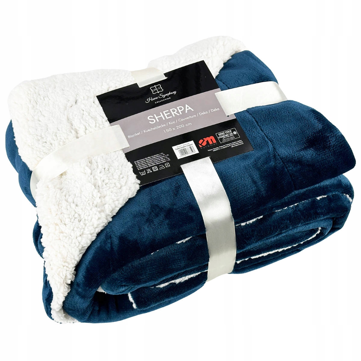 Koc Sherpa Dwustronny Baranek Turkusowy 150x200 cm