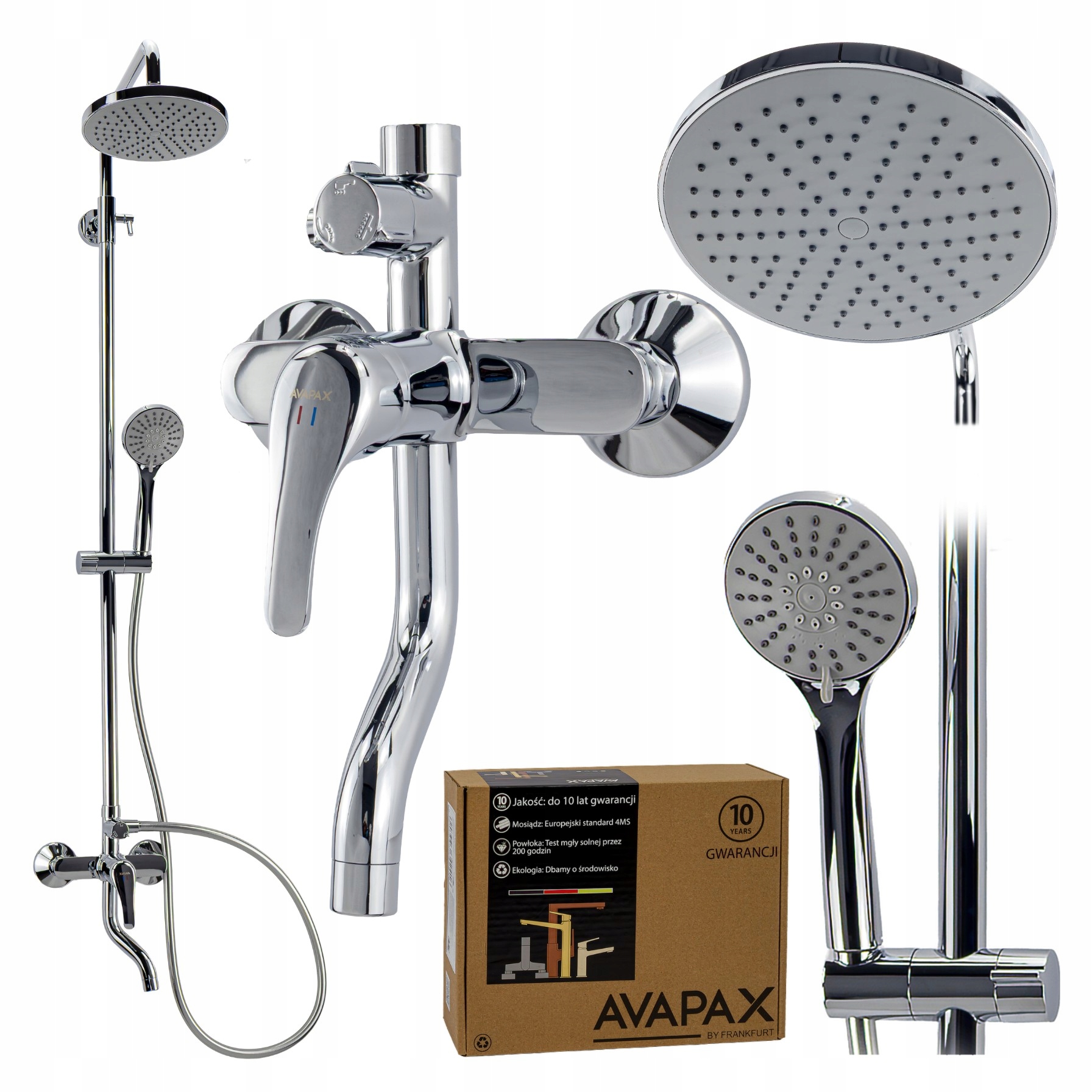 Sprchový sprchový stĺp Dažďová sprcha s batériou Regulovaná Výška