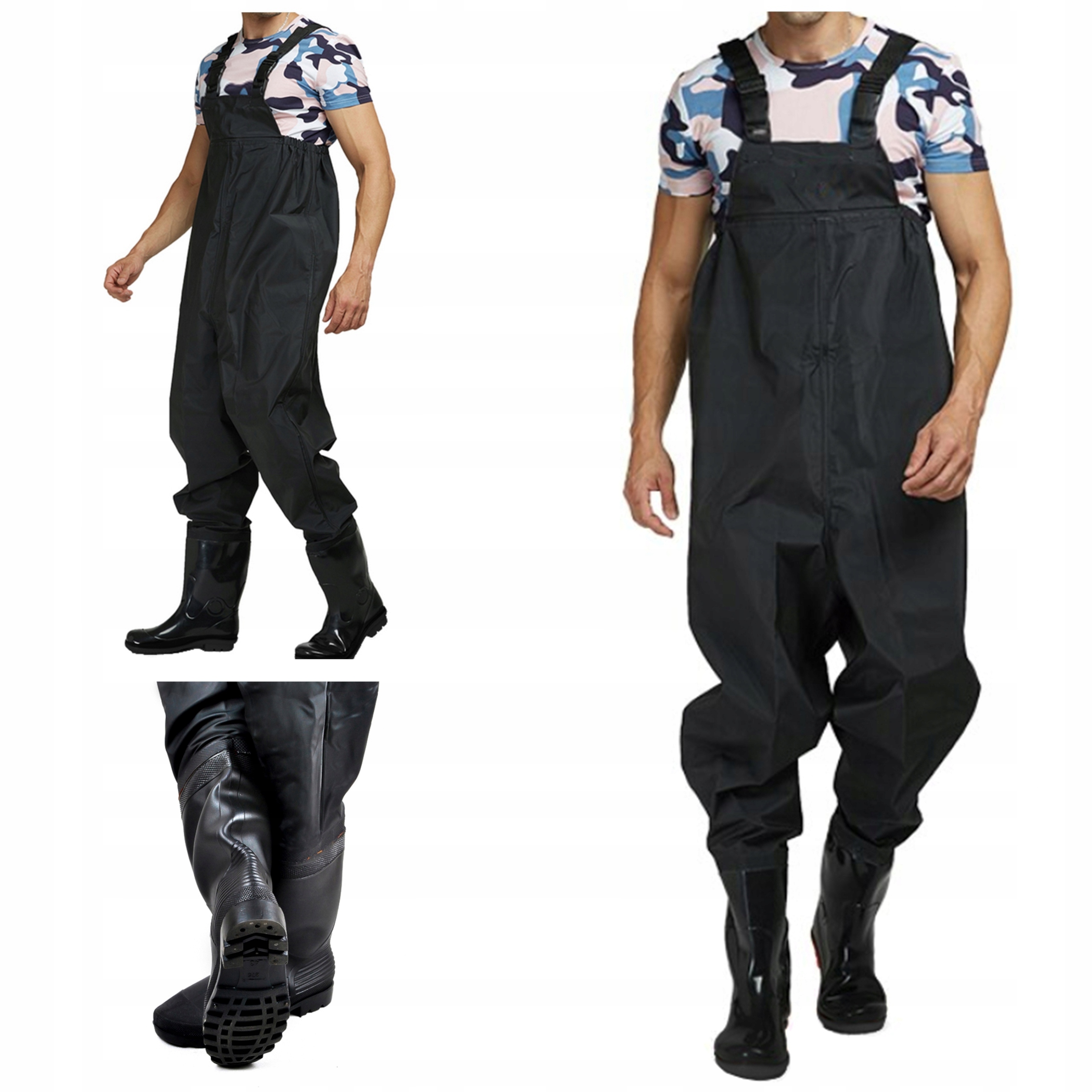 БОЛОТНЫЕ САПОГИ БРЮКИ РЫБАЦКИЕ САПОГИ + ПОДТЯЖКИ 44