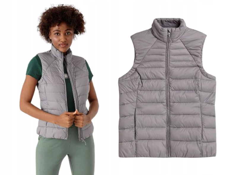 Dámská bunda 4F KUDP001 vesta šedá Xs