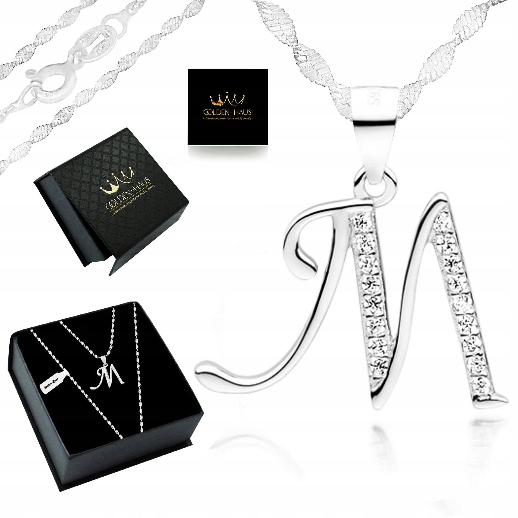 Stříbrný Řetízek Dámský Přívěsek Písmenko M 925 Dárek Pro Ženu Manželky