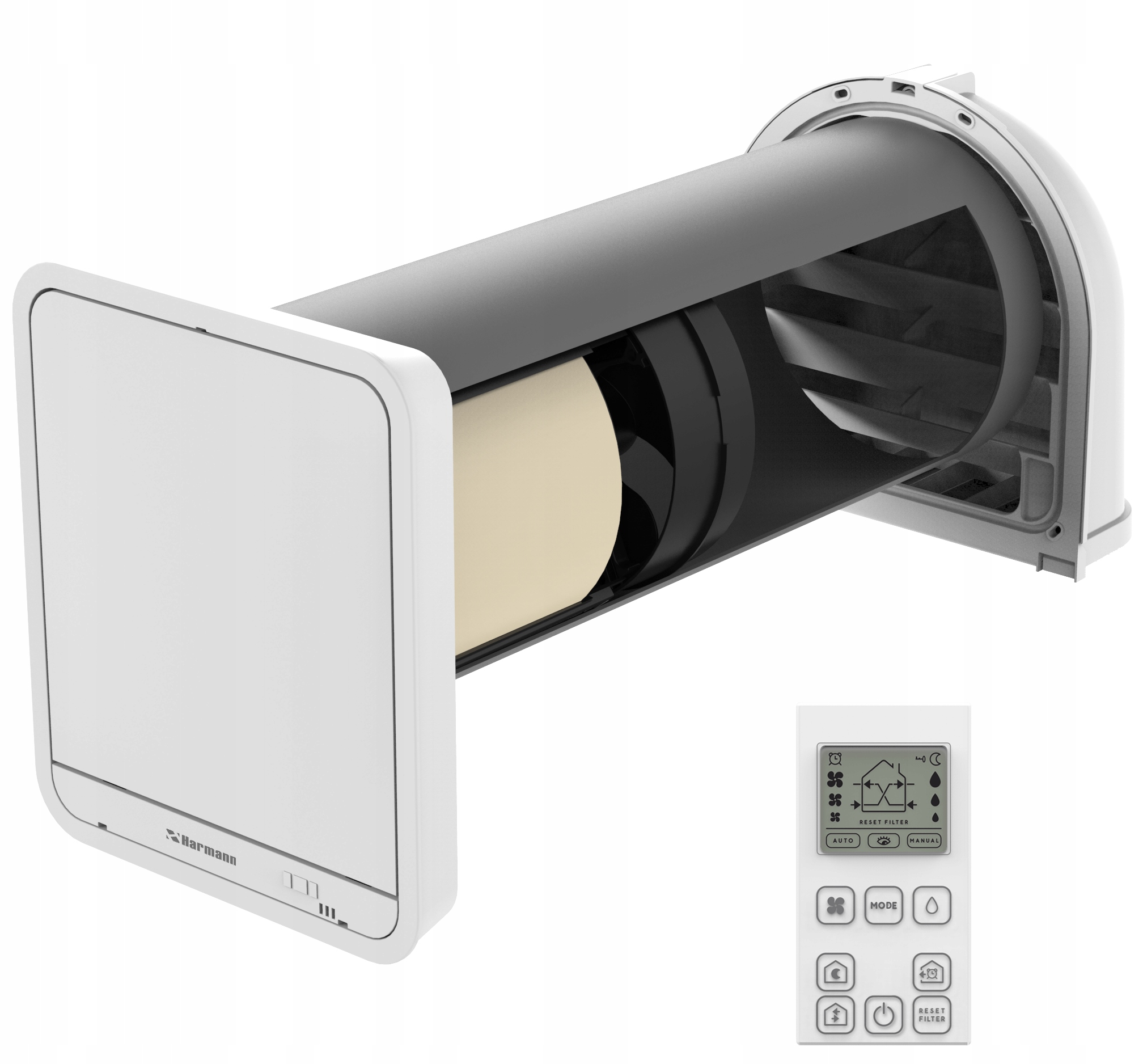 Компактный настенный рекуператор AIRDOT 200 link Harmann 100m3 / h WiFi пульт дистанционного управления