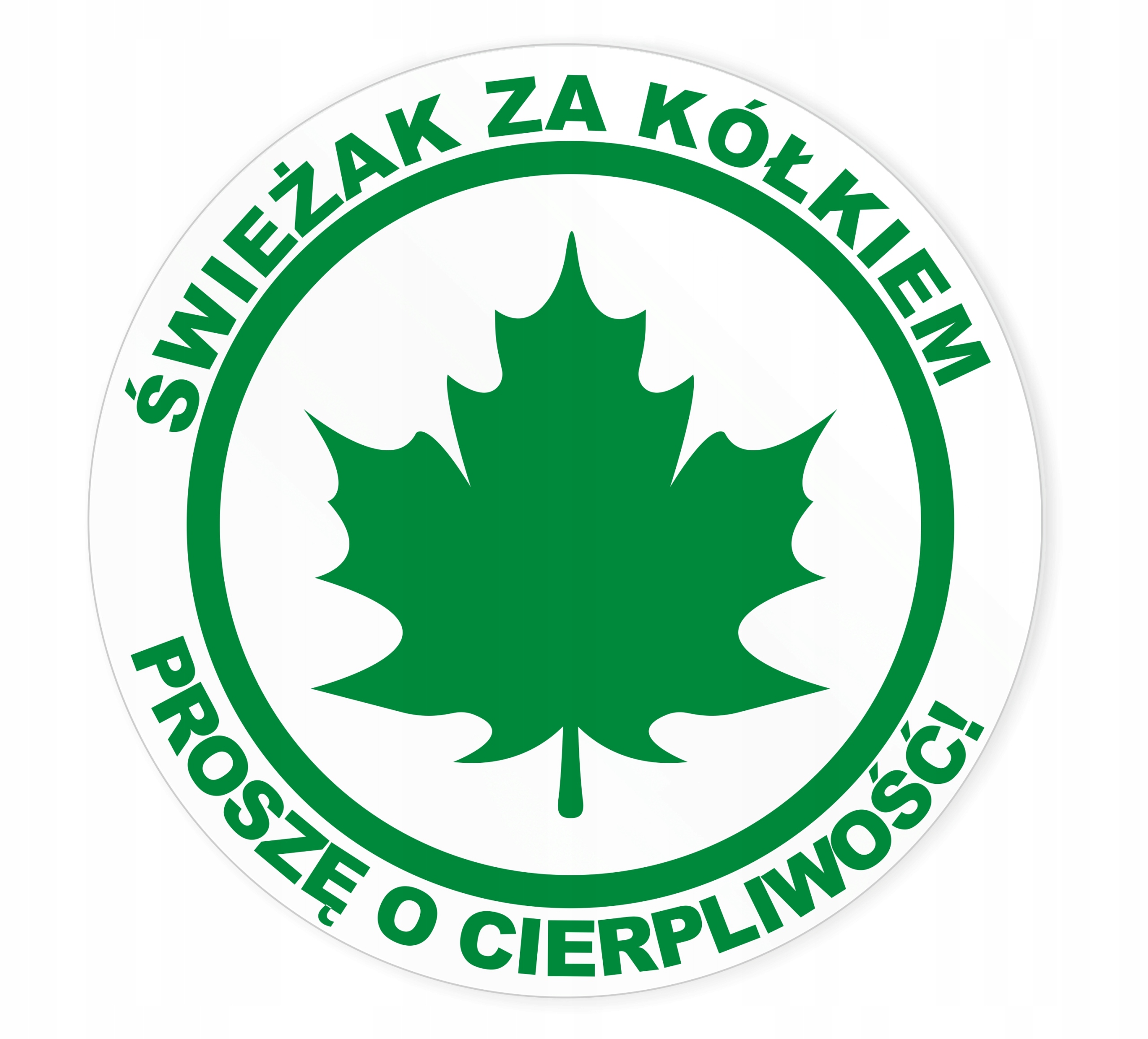 Zielony Listek Naklejka na samochód Liść Klonu Znak Młodego Kierowcy