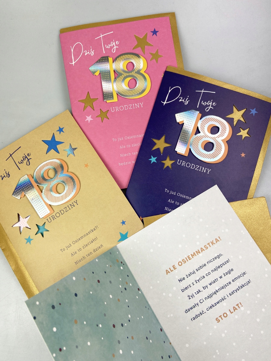 KARTKA URODZINY 18 OSIEMNASTKA DLA NIEJ HM 1982 EAN (GTIN) 5905970454134