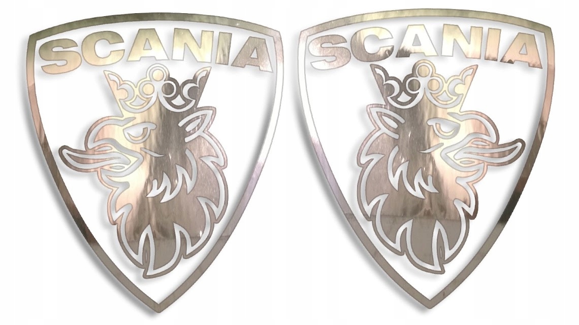 

Wycinana naklejka Scania herb komplet chrom