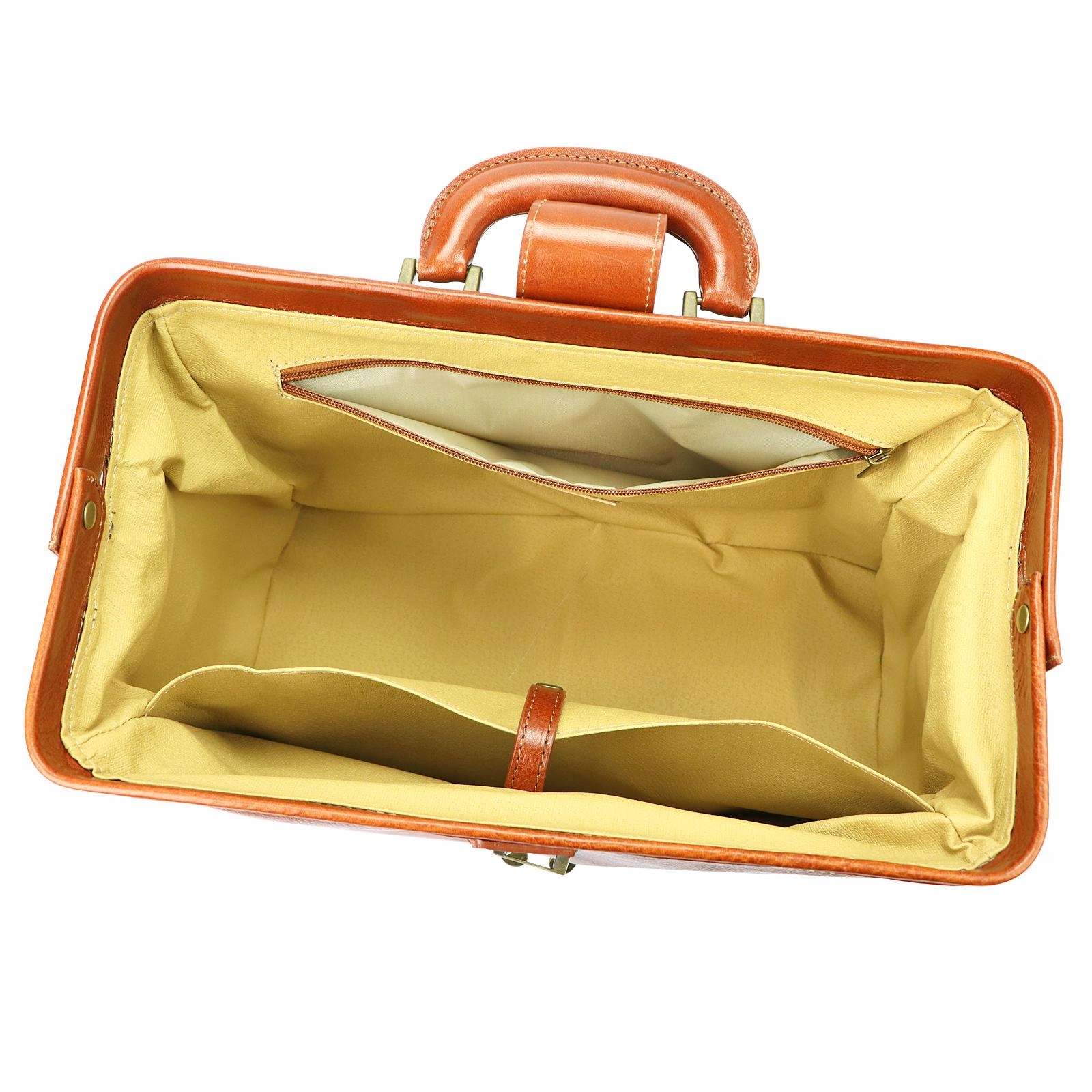 Skórzana biglowa torba lekarska Old School Vintage MD2 Camel Model Florence MD-2 camel